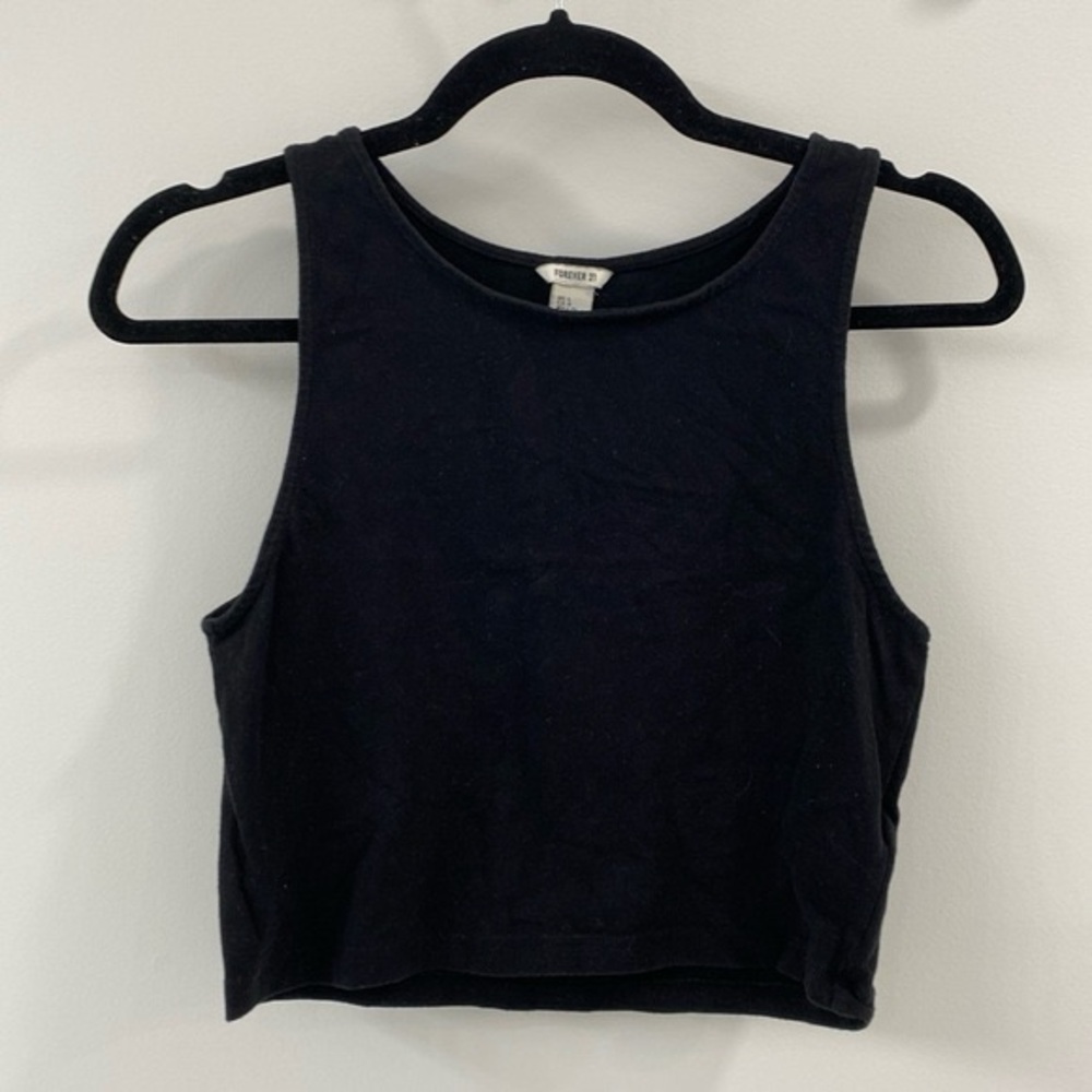 Forever 21 XXI womens basic black tank top  size large